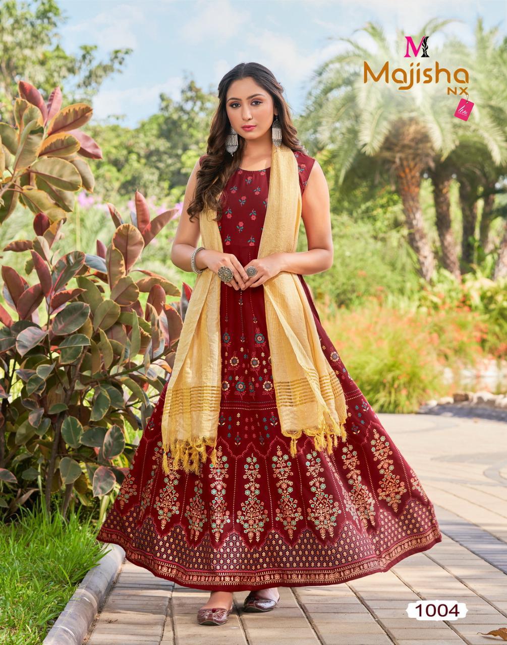 Majisha Nx Pankh 2 Heavy Ethnic Wear Long Kurti With Dupatta Collection